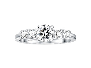 White Lab-Grown Diamond H VS2 Rhodium Over Sterling Silver 5-Stone Band Ring 0.75ctw