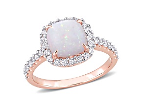Oval and White Topaz 10K Rose Gold Ring 2.37ctw