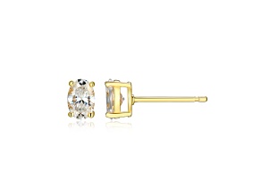 Oval Moissanite 14k Yellow Gold Over Silver Stud Earrings 1.00ctw DEW