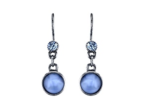 1928 Jewelry Pewter Tone Blue Moonstone Drop Earrings