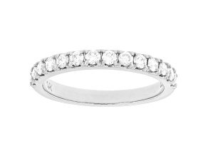 White Lab-Grown Diamond F-G VS-SI 14kt White Gold Wedding Band Ring 0.50ctw