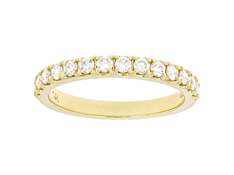 White Lab-Grown Diamond F-G VS-SI 14kt Yellow Gold Wedding Band Ring 0.50ctw