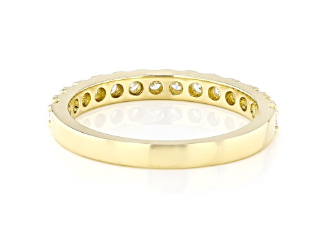 White Lab-Grown Diamond F-G VS-SI 14kt Yellow Gold Wedding Band Ring 0.50ctw