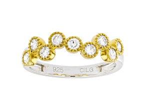White Lab-Grown Diamond F-G SI 14K Yellow Gold Over Sterling Silver Ring 0.50ctw