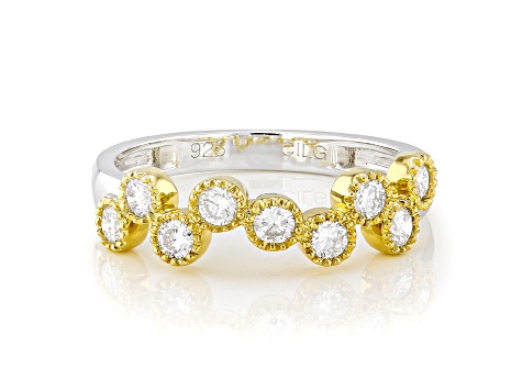 White Lab-Grown Diamond F-G SI 14K Yellow Gold Over Sterling Silver Ring 0.50ctw