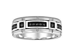 Tungsten Comfort™ 0.20ctw Black Diamond Tungsten Black Ion Plated Band