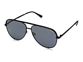 QUAY "HIGH KEY MICRO" Black Aviator Frame / Smoke Polarized Lenses Sunglasses