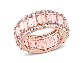 Morganite and Diamond 14K Rose Gold Ring 9.40ctw
