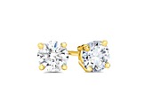 Lab Grown White Diamond 14K Yellow Gold Stud Earrings VS1 Clarity E Color, IGI Certified 1ctw