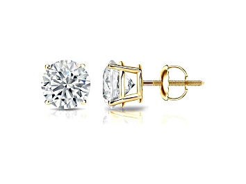Picture of Certified White Lab-Grown Diamond G SI 10k Yellow Gold Stud Earrings 3.00ctw