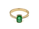 1.30 Ctw Emerald with 0.09 Ctw Diamond ing in 14K YG