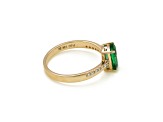 1.30 Ctw Emerald with 0.09 Ctw Diamond ing in 14K YG