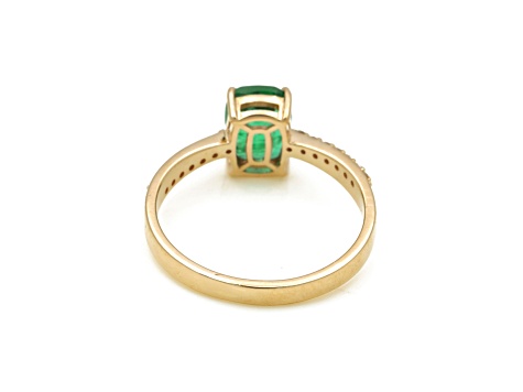 1.30 Ctw Emerald with 0.09 Ctw Diamond ing in 14K YG