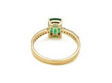 1.30 Ctw Emerald with 0.09 Ctw Diamond ing in 14K YG