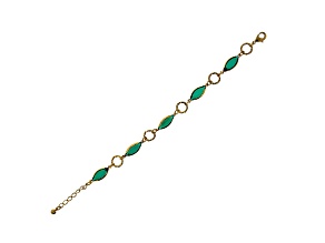 1928 Jewelry Green Crystal Gold Tone Link Bracelet