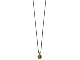 Sterling Silver Antiqued with 14K Accent Peridot Necklace