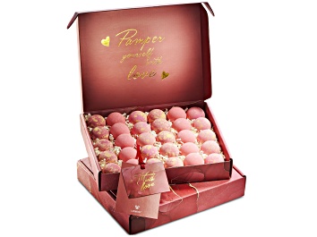Picture of Lovery Handmade Bath Bomb Gift Set, 30pc Bubble Bath Fizzy in Rose Petal, Jasmine, Grapefruit Scents