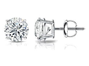 Certified White Lab-Grown Diamond G SI 10k White Gold Stud Earrings 5.00ctw