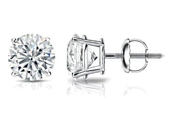 Picture of Certified White Lab-Grown Diamond G SI 10k White Gold Stud Earrings 5.00ctw