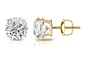 Certified White Lab-Grown Diamond G SI 10k Yellow Gold Stud Earrings 5.00ctw