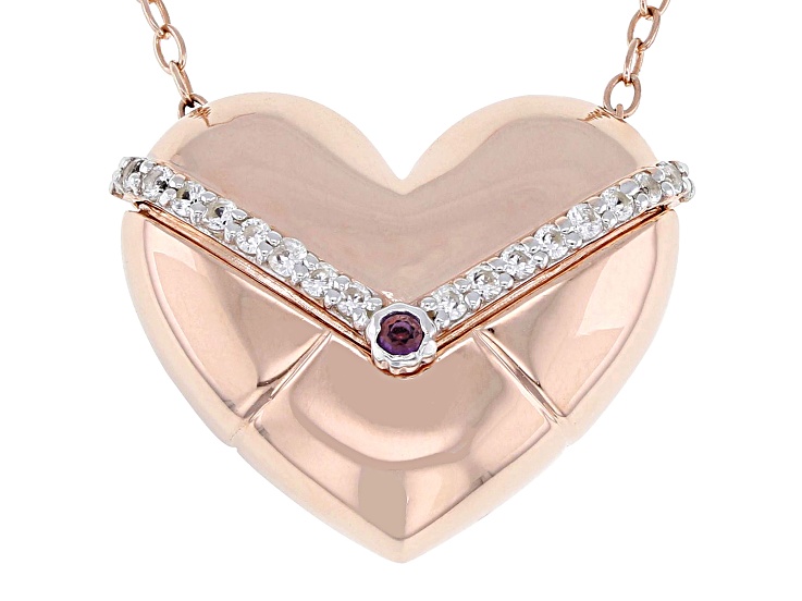 Purple Amethyst Rhodium & 18K Rose Gold Over Palladium Sterling Silver Necklace 0.43ctw
