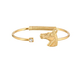 1928 Jewelry Crystal and Horse Accent Hinge Bracelet