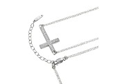 White Cubic Zirconia Platineve® Cross Necklace 1.11ctw