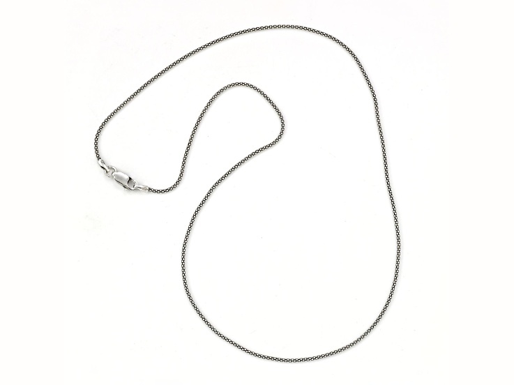Silver Treasures by Samuel B. Sterling Silver 18 Inch Oxidized 1.4mm Thin Popcorn Chain