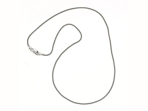 Silver Treasures by Samuel B. Sterling Silver 18 Inch Oxidized 1.4mm Thin Popcorn Chain