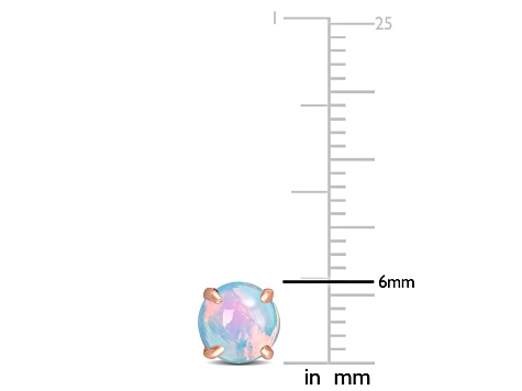 Ethiopian Opal-Blue 10K Pink Gold Earrings 1.80ctw
