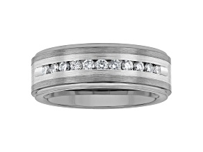 0.50ctw Lab-Grown Diamond Tungsten and Stainless Steel 8MM Band