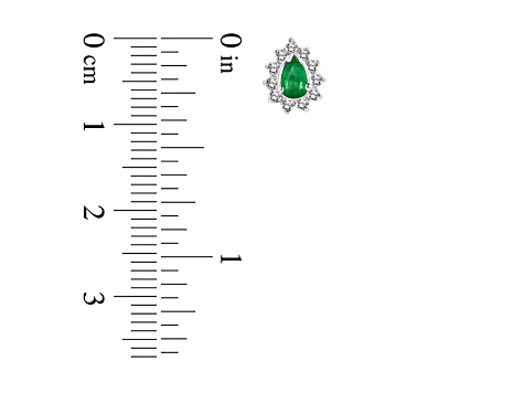 0.70ctw Emerald and Diamond Earrings in 14k White Gold