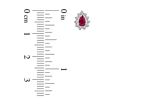 0.70ctw Ruby and Diamond Earring in 14k White Gold