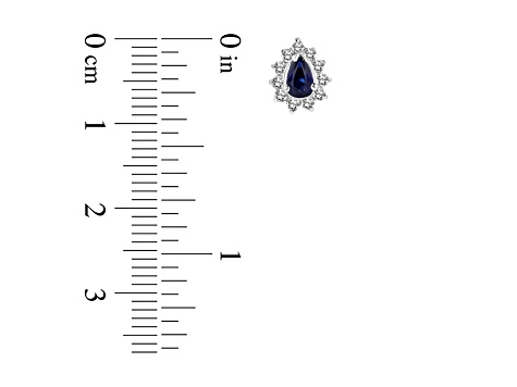 0.70ctw Sapphire and Diamond Earring in 14k White Gold