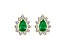 0.70ctw Emerald and Diamond Earrings in 14k Yellow Gold