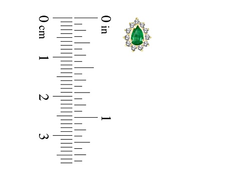0.70ctw Emerald and Diamond Earrings in 14k Yellow Gold