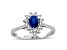 0.69ctw Pear Shaped Sapphire and Diamond Ring in 14k White Gold