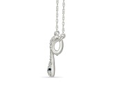 White Diamond Rhodium Over Sterling Silver Snake Station Necklace 0.10ctw