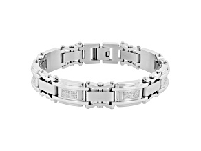 0.50ctw Diamond Stainless Steel Link Bracelet