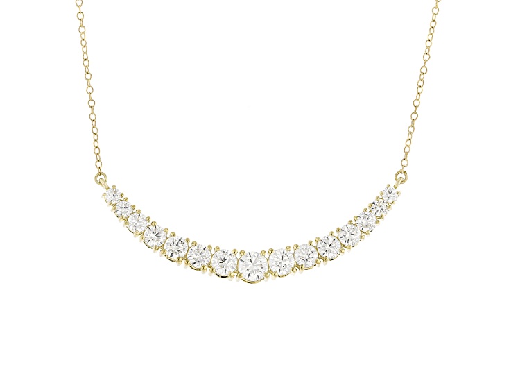 White Lab-Grown Diamond F-G SI 10K Yellow Gold Necklace 3.00ctw