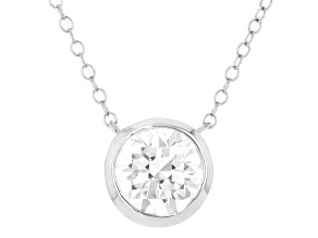 Certified Round White Lab-Grown Diamond F VS1 14K White Gold Solitaire Necklace 2.00ct