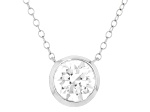 Certified Round White Lab-Grown Diamond F VS1 14K White Gold Solitaire Necklace 2.00ct