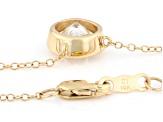 Certified Round White Lab-Grown Diamond F VS1 14K Yellow Gold Solitaire Necklace 2.00ct