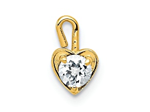 14k Yellow Gold April Synthetic Birthstone Heart Charm