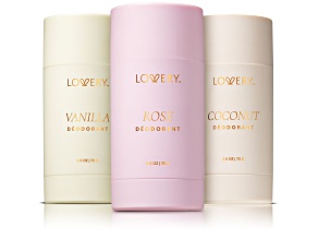 Lovery 3-Pc. Deodorant Anti-Perspirant Stick, Aluminum Free, Vanilla, Coconut, and  Rose Deodorants