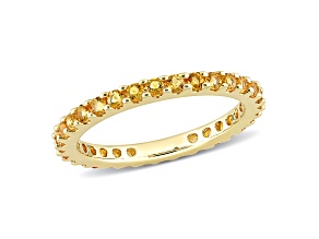 Citrine 10K Yellow Gold Eternity Ring 1.28ctw