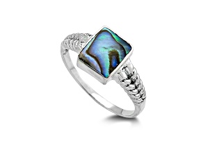 Silver Treasures by Samuel B. Abalone Sterling Silver Solitaire Ring