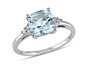 Sky Blue Topaz & Diamonds 10K White Gold Ring 2.56ctw