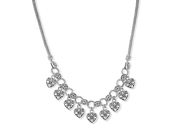Silver Treasures by Samuel B. Sterling Silver Heart Charm Necklace