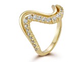 Rachel Zoe 14K Yellow Gold Over Sterling Silver Cubic Zirconia Double Wave Ring